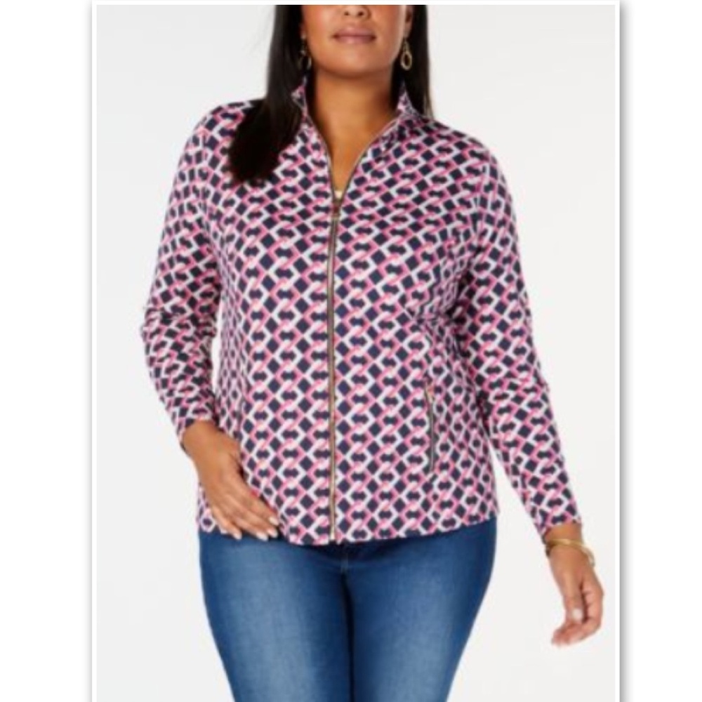Charter Club Plus Macy's Zip Chain Jacket Stretchy